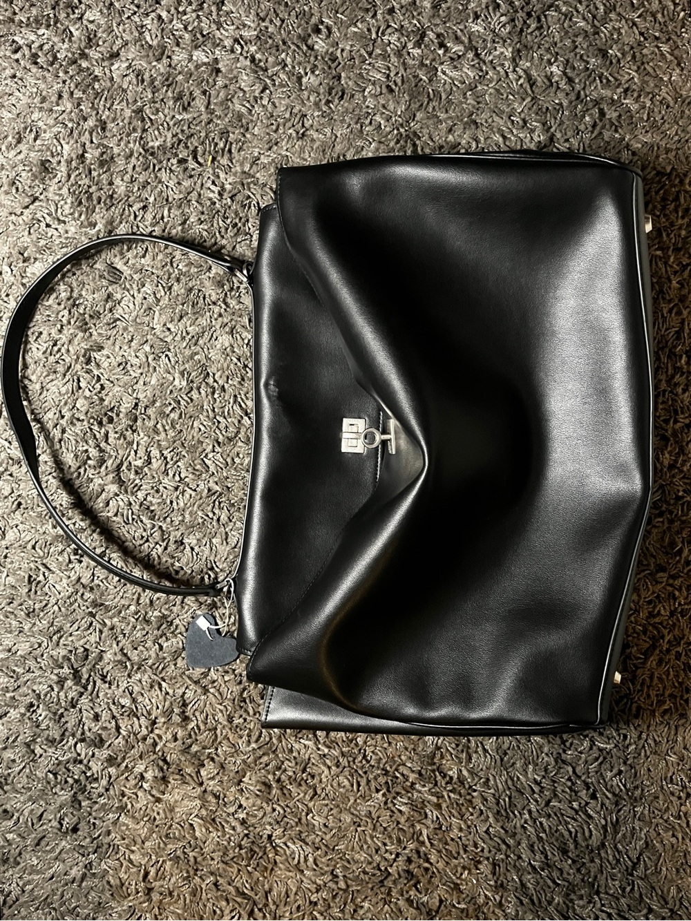 Rodeo Inspired Black Leather Shoulder Bag